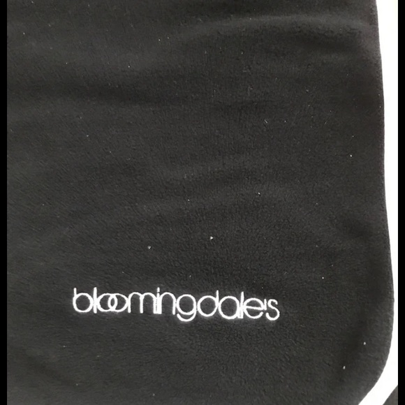 Blanket NEW BLACK BLOOMINGDALES TRAVEL, or use at HOME Black Pouch included New! - Picture 3 of 4